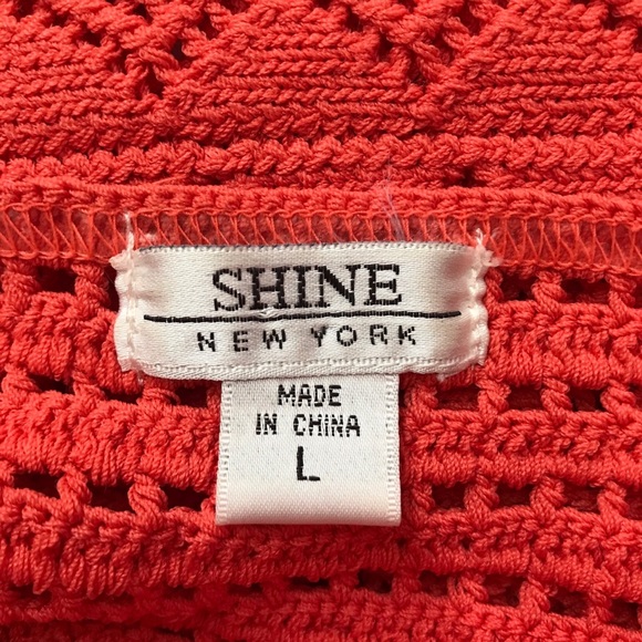 SHINE NEW YORK Orange Sequined Crochet Halter - Picture 2 of 6